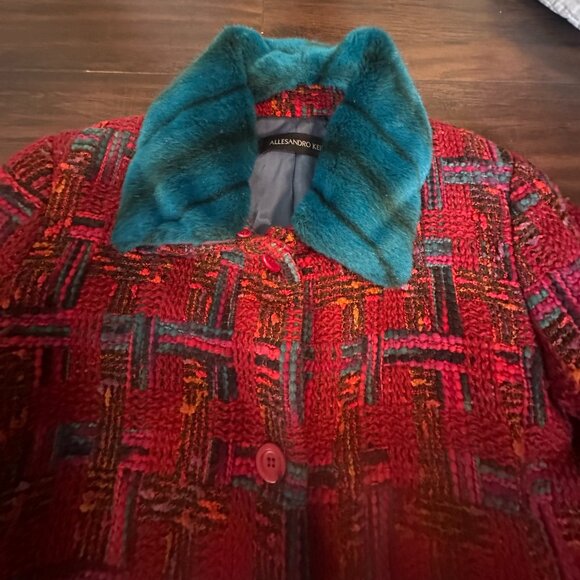 Red Plaid Alessandro Keil Coat - Picture 2 of 4